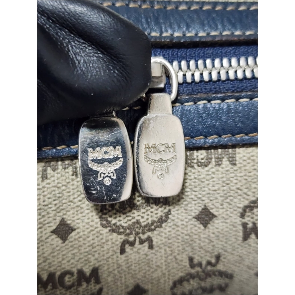 MCM PVC Leather Pocket Shoulder Bag Black/Gray - Picture 10 of 14